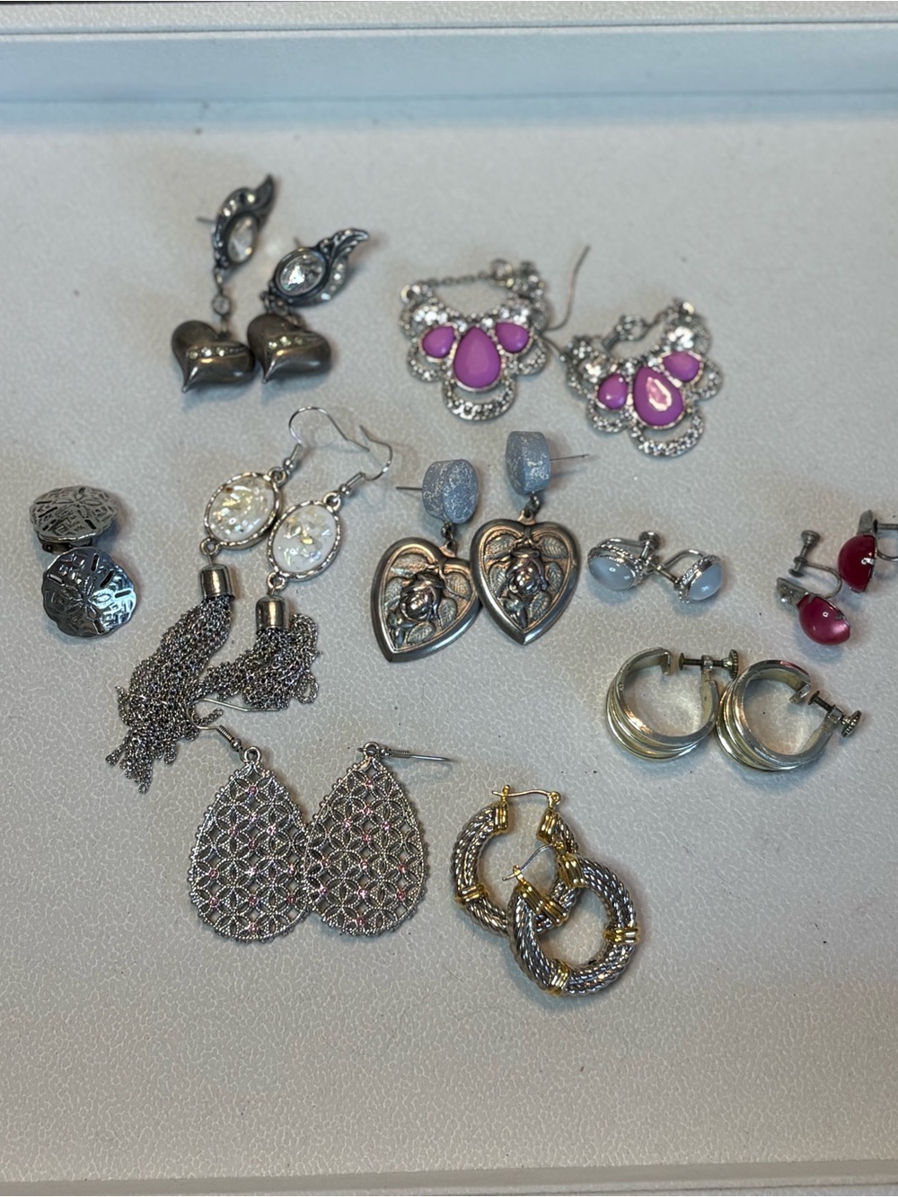 10-Pair Mixed Earring Lot – Clip-On, Screw-Back & Pierced